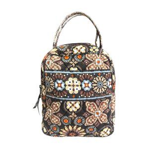 Vera Bradley Brown Lunch Bag Quilted Insulated Flower Tote